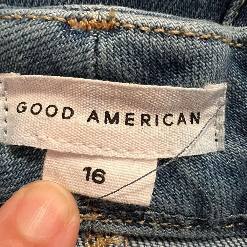 Good American Good Legs Zip Fly Crop Jeans Size 16